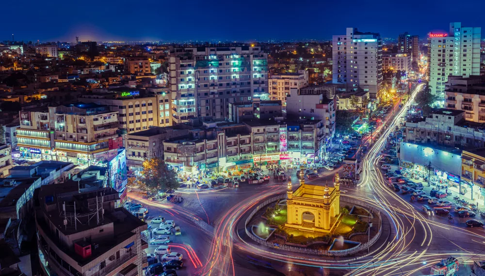 Karachi at night to illustrate a story about Pakistan and crypto development.